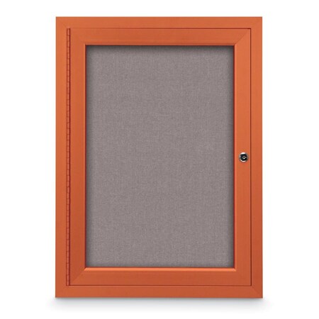 United Visual Products Slim Enclosed Corkboard, 11"x13-1/2", Gold Alum Frame/Cobalt UVEB1113-GOLD-COBACC